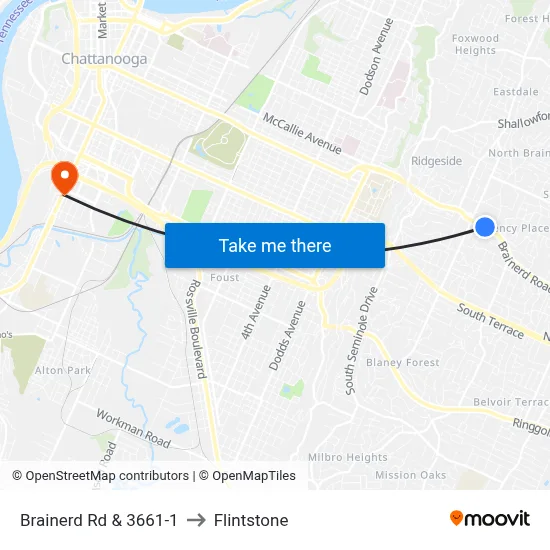 Brainerd Rd & 3661-1 to Flintstone map