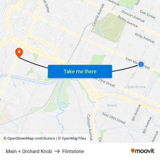 Main + Orchard Knob to Flintstone map