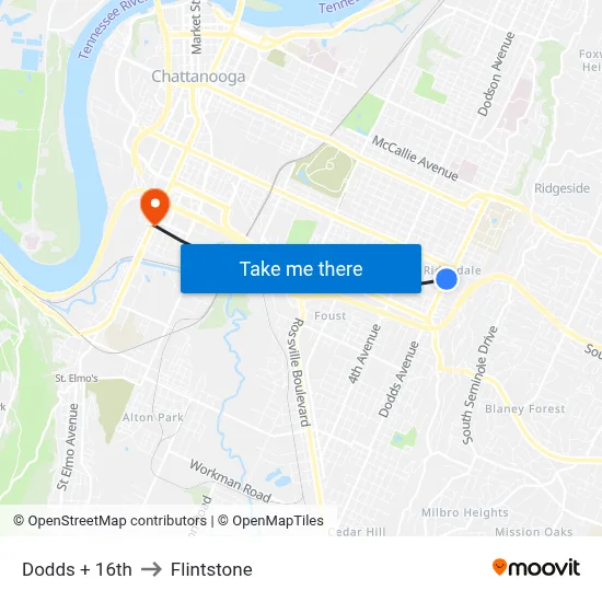 Dodds + 16th to Flintstone map