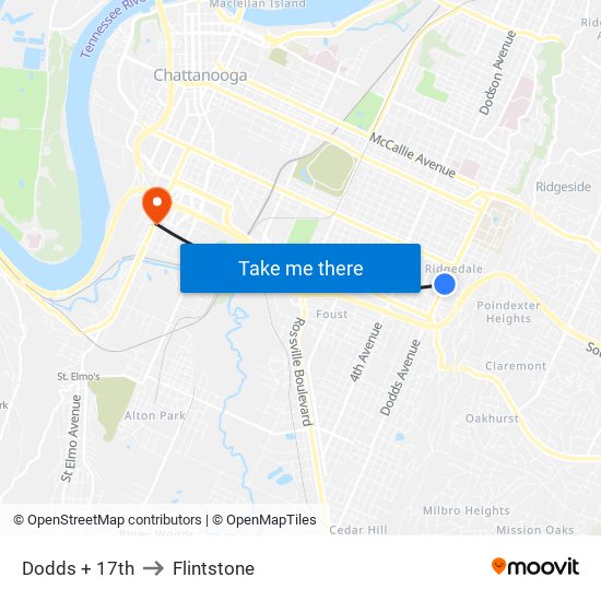 Dodds + 17th to Flintstone map