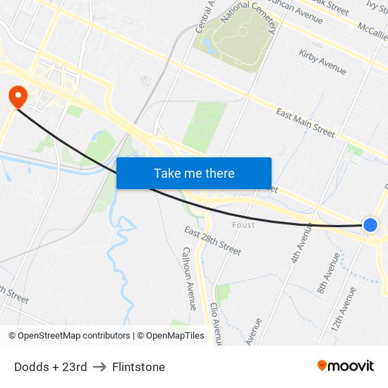 Dodds + 23rd to Flintstone map