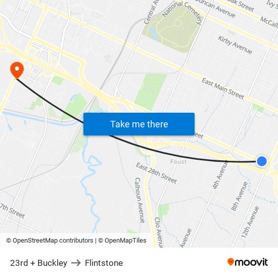 23rd + Buckley to Flintstone map