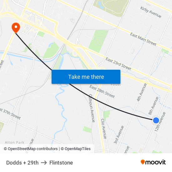 Dodds + 29th to Flintstone map
