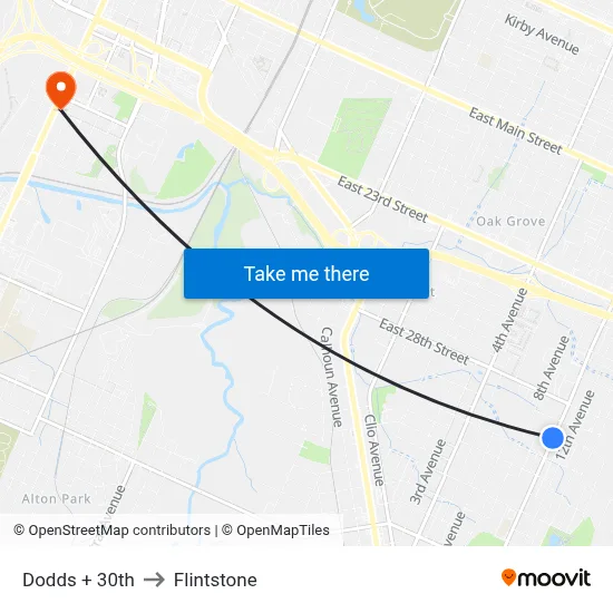 Dodds + 30th to Flintstone map