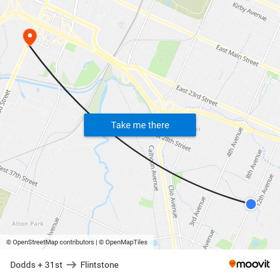 Dodds + 31st to Flintstone map
