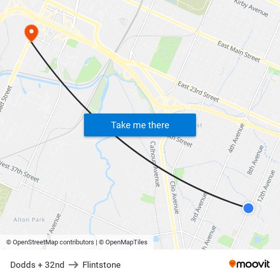 Dodds + 32nd to Flintstone map