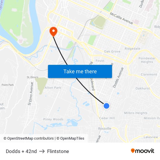 Dodds + 42nd to Flintstone map