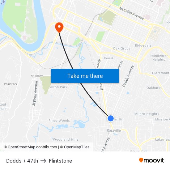 Dodds + 47th to Flintstone map