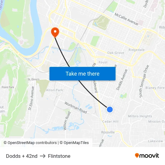 Dodds + 42nd to Flintstone map