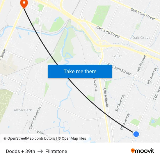 Dodds + 39th to Flintstone map