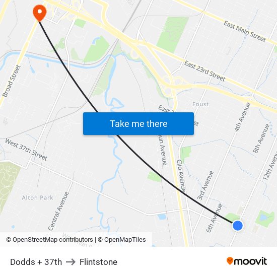 Dodds + 37th to Flintstone map