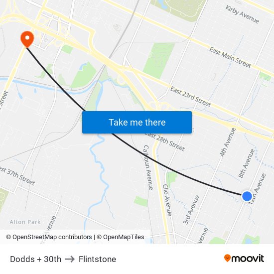 Dodds + 30th to Flintstone map