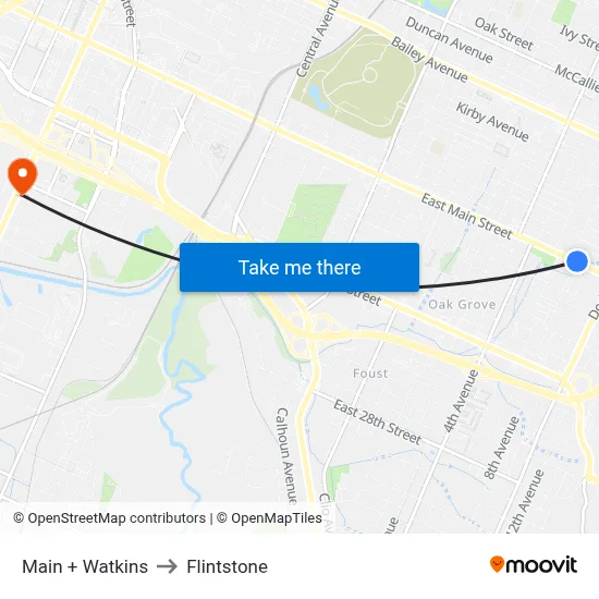 Main + Watkins to Flintstone map