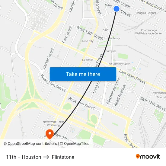 11th + Houston to Flintstone map