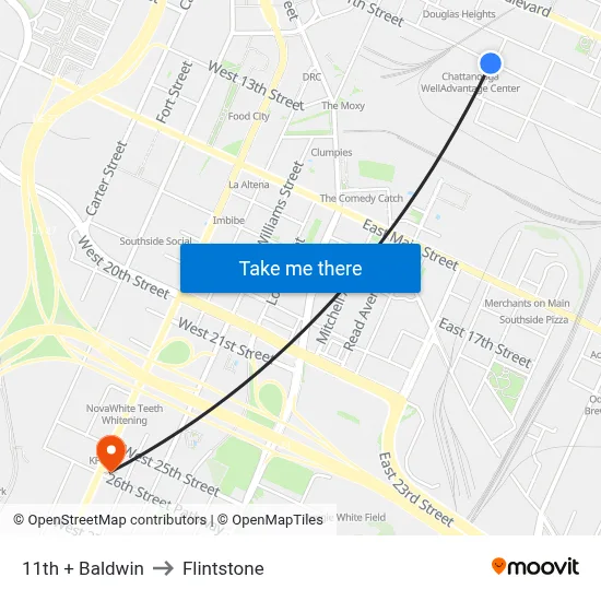 11th + Baldwin to Flintstone map