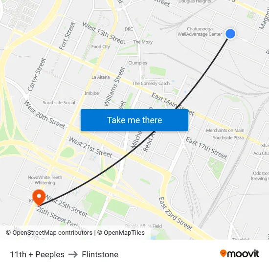 11th + Peeples to Flintstone map