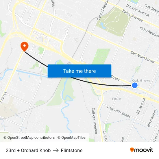 23rd + Orchard Knob to Flintstone map