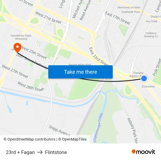 23rd + Fagan to Flintstone map
