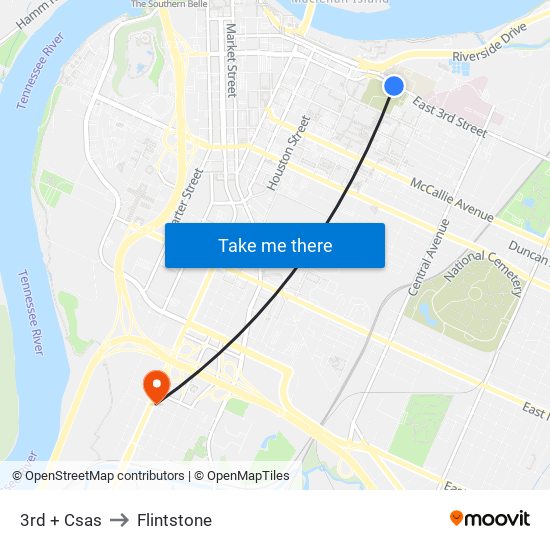 3rd + Csas to Flintstone map