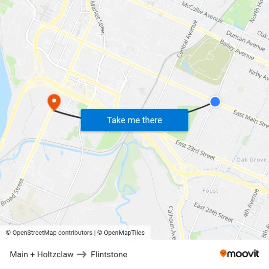 Main + Holtzclaw to Flintstone map