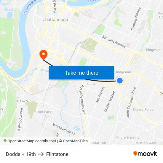 Dodds + 19th to Flintstone map