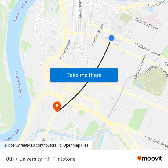8th & University-0 to Flintstone map