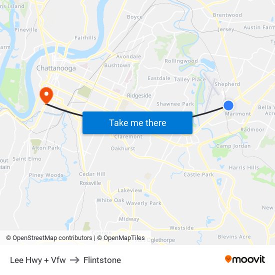 Lee Hwy + Vfw to Flintstone map