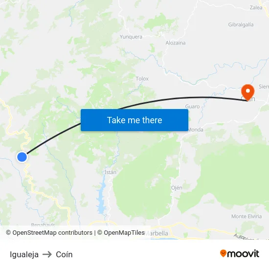 Igualeja to Coín map