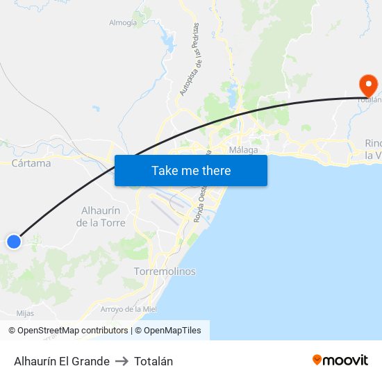 Alhaurín El Grande to Totalán map