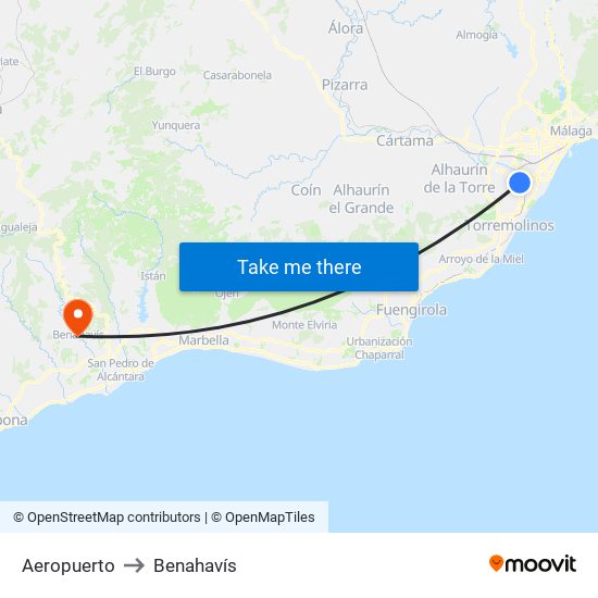 Aeropuerto to Benahavís map