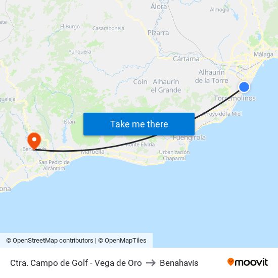 Ctra. Campo de Golf - Vega de Oro to Benahavís map