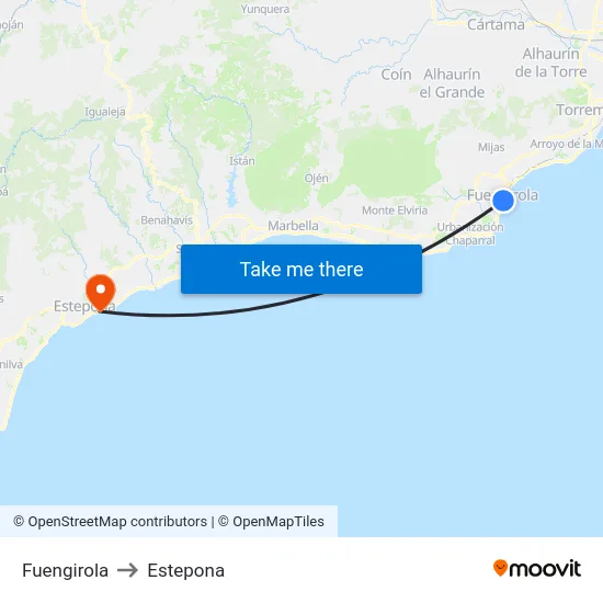 Fuengirola to Estepona map