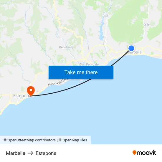 Marbella to Estepona map