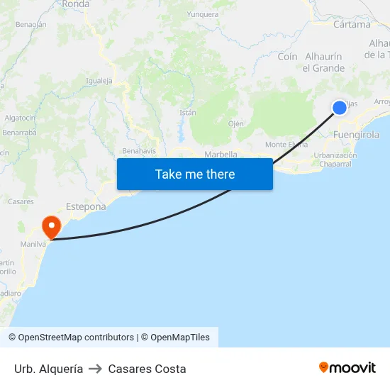Urb. Alquería to Casares Costa map