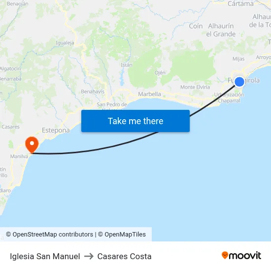 Iglesia San Manuel to Casares Costa map