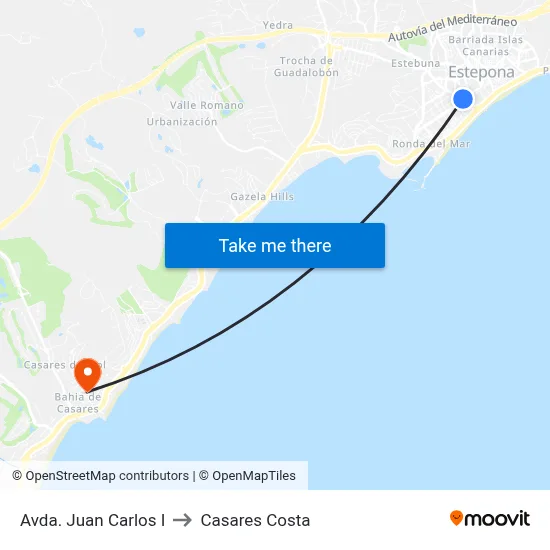 Avda. Juan Carlos I to Casares Costa map