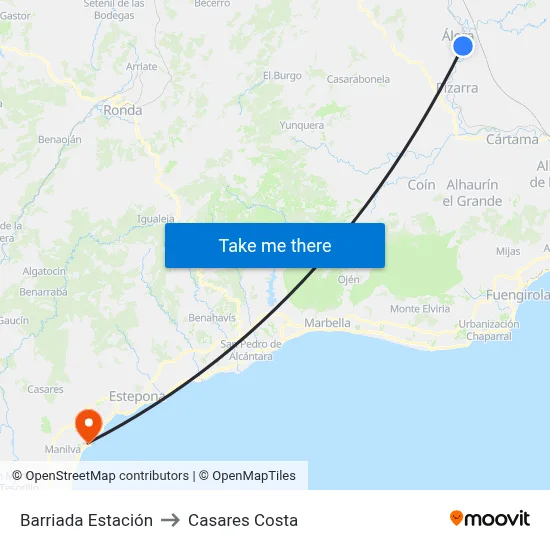 Barriada Estación to Casares Costa map