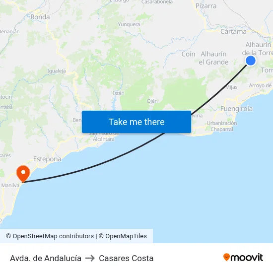 Avda. de Andalucía to Casares Costa map