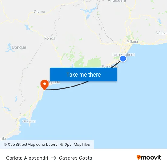 Carlota Alessandri to Casares Costa map