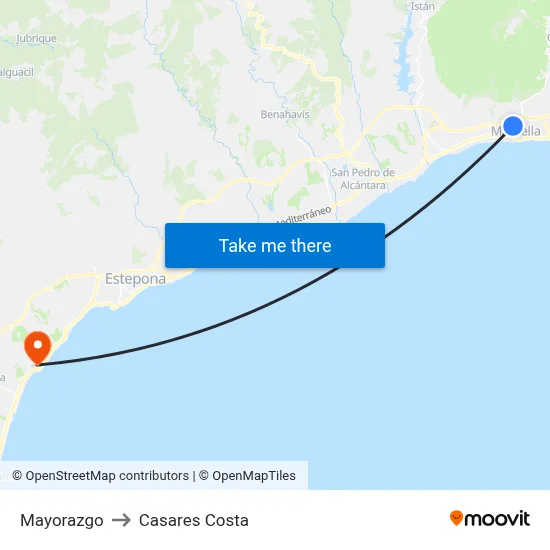 Mayorazgo to Casares Costa map