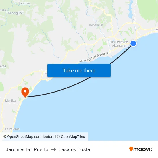 Jardines Del Puerto to Casares Costa map