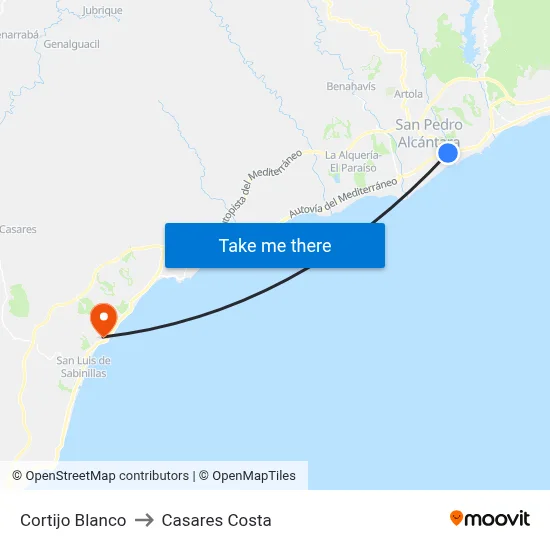 Cortijo Blanco to Casares Costa map