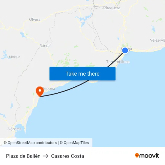 Plaza de Bailén to Casares Costa map