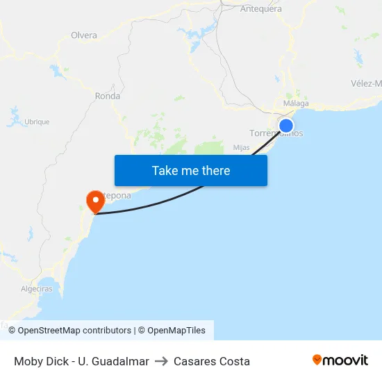 Moby Dick - U. Guadalmar to Casares Costa map