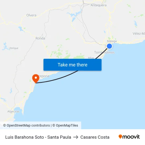 Luis Barahona Soto - Santa Paula to Casares Costa map