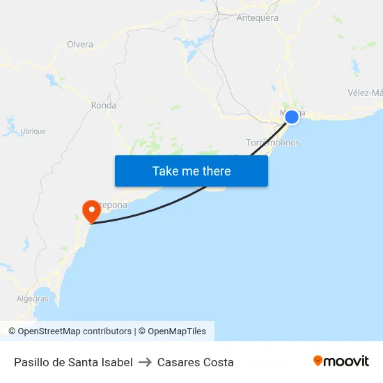 Pasillo de Santa Isabel to Casares Costa map