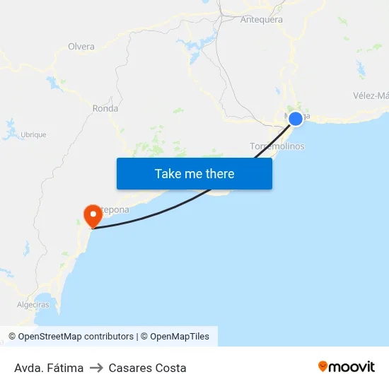 Avda. Fátima to Casares Costa map