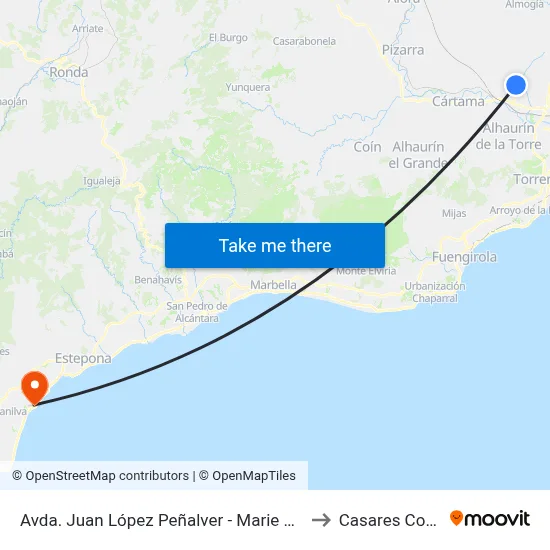 Avda. Juan López Peñalver - Marie Curie to Casares Costa map