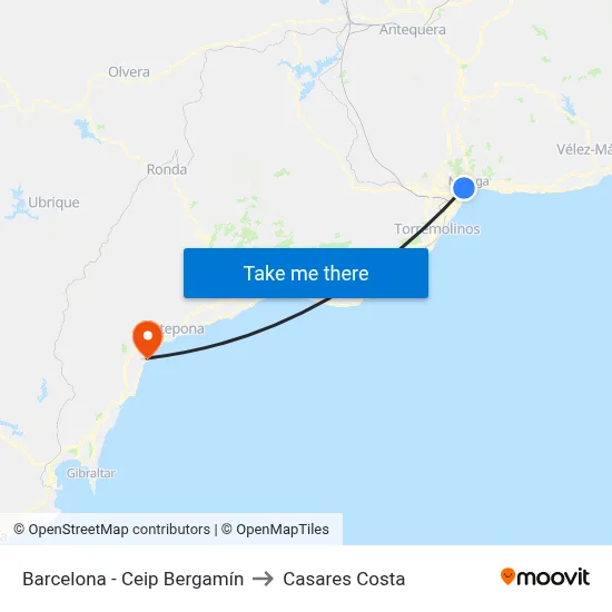 Barcelona - Ceip Bergamín to Casares Costa map
