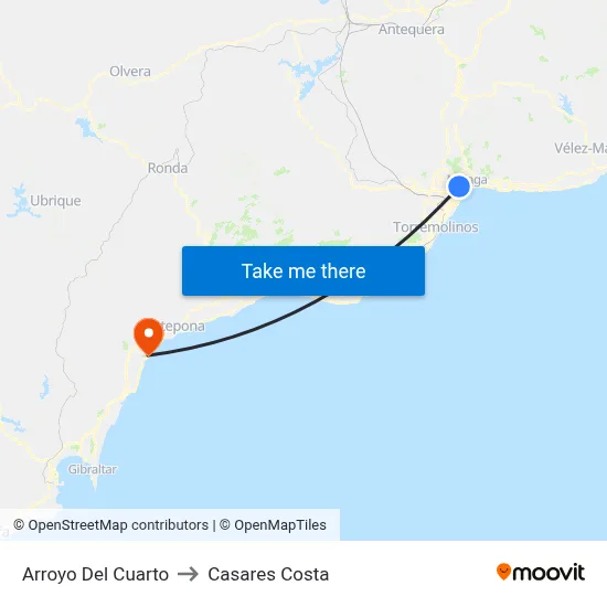 Arroyo Del Cuarto to Casares Costa map